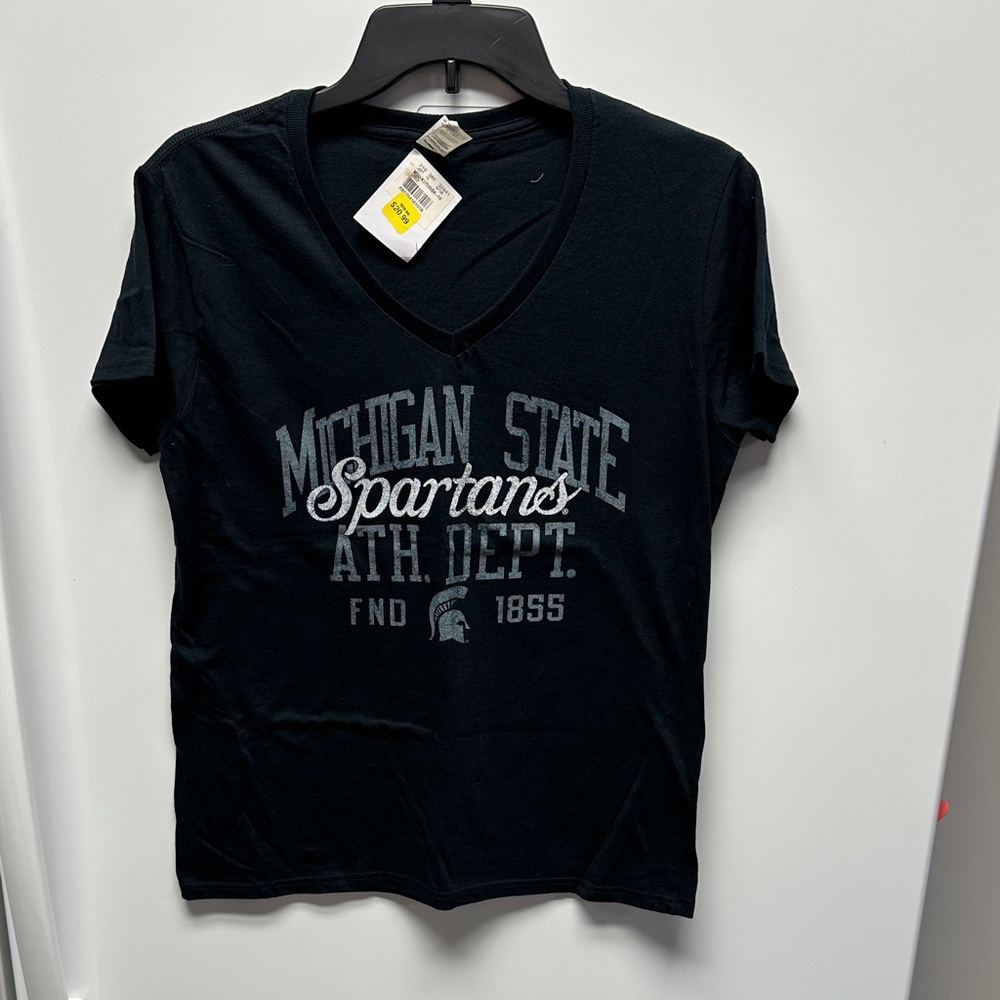 Michigan State University Anvil Black Short Sleeve Tee